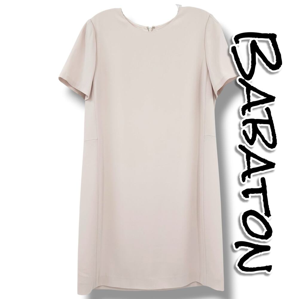 Aritzia Babaton Patricio Dress 10 Blush Pink Crepe Shift Quiet Luxury